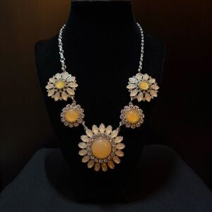 Lia Sophia- Yellow Floral Statement Necklace